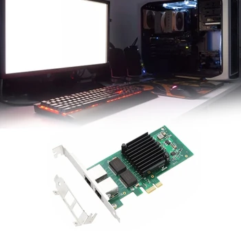 E8BA 2-Портовая сетевая карта PCI X4 Gigabit Ethernet для I350-T2 1000 Мбит/с, 2 Порта RJ45, Настольная карта Adapte