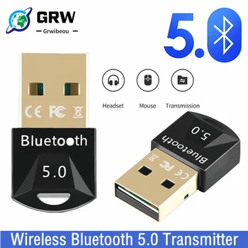 Grwibeou Мини Беспроводной USB Bluetooth 5,0 Адаптер Донгл С Низкой Задержкой Музыкальный Мини Bluthooth 5,0 Передатчик Для ПК Ноутбука