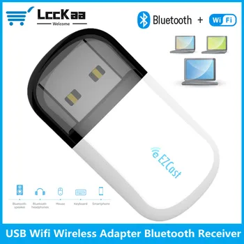LccKaa 600 Мбит/с Bluetooth USB WiFi Адаптер Двухдиапазонный 2,4/5 ГГц Беспроводной Внешний приемник Mini WiFi Dongle для ПК/Ноутбука/Настольного компьютера