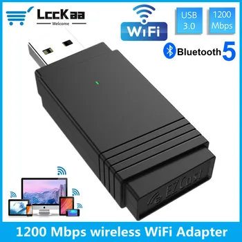 LccKaa USB 3,0 WiFi Адаптер 1200 Мбит/с Двухдиапазонный 2,4 ГГц/5,8 ГГц 2 в 1 Bluetooth 5,0 Антенна Wi-Fi Адаптер-ключ для ПК Ноутбуков