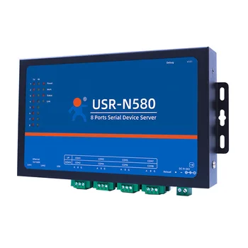 USR-N580 8 Портов RS485 Последовательный преобразователь Ethernet RS 485 Ethernet Двунаправленная передача данных Двойной порт Ethernet 10/100 Мбит/с