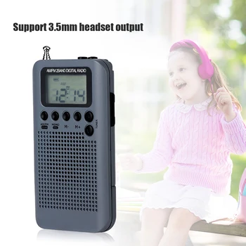 Карманный радиоприемник с цифровым дисплеем, AM FM-радио HRD-104, Портативный, с Динамиком 40 мм, Легкий Портативный музыкальный элемент