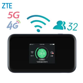 Новый Маршрутизатор ZTE MU5001 WiFi 6 С SIM-картой, маршрутизатор Сетей 5G, Гигабитная Скорость, Батарея 4500 мАч, Сенсорный экран, Мобильная точка доступа, Маршрутизатор